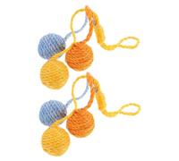 BESPORTBLE 2 Pcs Sisal Cat Ball Hanging Indoor Interactive Play Balls for Cats Colorful Sisal Rope Chase for Small Spaces Engaging Sensory Exercise for Kittens