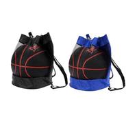 BESPORTBLE 2 Pcs Sports Ball Container Backpack with Thickened Shoulder Straps Oxford Cloth Mesh Net Bag for Soccer Basketball Anti-Skid Flat Bottom Drawstring Pouch Portable Outdoor Sports