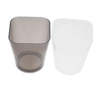 BESPORTBLE 2 Pcs Translucent Plastic Measuring Cups with Clear Markings Large Capacity Square Beakers for Home Kitchen Thickened Lightweight Material Stable Flat Grey and White