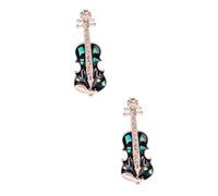 BESPORTBLE 2 pcs Vintage Enamel Violin Brooch Pin Chic Lapel Pin for Women Stylish Bag Coat Accessory Weddings Birthdays Anniversaries Unique Musical Instrument Design