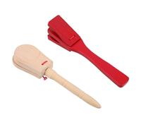 BESPORTBLE 2 Pcs Wooden Castanet Clappers with Long Handles, Children's Musical Instruments for Toddlers and Kids, Baby Shakers Percussion Toys for Early Music Education