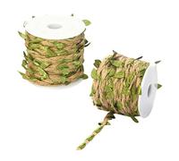 BESPORTBLE 2 Rolls DIY Artificial Leaf Rattan Rope Each Green Emulated Jute Twine with Lifelike Leaves for Home Decor Flower Arrangements Holiday Wrapping Rustic Craft Supplies