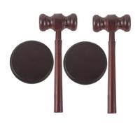BESPORTBLE 2 Set Judge Gavel Wooden Playset for Mini Hammer Costume Accessory with Block Safe Educational for Young Aspiring Judges for Learning About Justice System