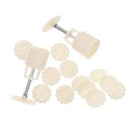 BESPORTBLE 2 Sets 50G Mooncake Mold Press Set with 3D Flower Pattern, Plastic Hand-Press Moon Cake Molds for DIY Traditional Chinese Pastries, Baking Cookie Stamps for Mid-Autumn Festival