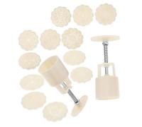 BESPORTBLE 2 Sets 50G Plastic Mooncake Mold Press with 3D Flower Stamps, Hand-Press Moon Cake Mould for DIY Baking Traditional Chinese Pastries, Cookie and Decorating Tool Set