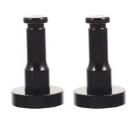 BESPORTBLE 2 Sets Black Aluminium Alloy Coat Hooks Punch Design, Wall Mounted Round Hooks for Convenient Storage, Hard to Fall and Break, for Bedroom and Bathroom Use