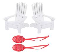 BESPORTBLE 2 Sets Dollhouse Beach Chair Miniature Wood Dollhouse Chairs for Christmas Decor Tags Doll House Furniture Accessories
