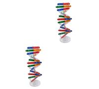 BESPORTBLE 2 Sets Double Helix Dna Model DIY Science Teaching Aid for Educational Biology Kit Self Assemble Human Gene Structure Learning Tool with Detailed Bases for Classroom Random Color