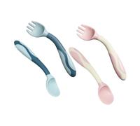 BESPORTBLE 2 Sets Flexible Training Utensils Dining Forks Spoons Soft Cutlery for Weaning Lightweight Portable Safe for Smooth Edges for Highchairs