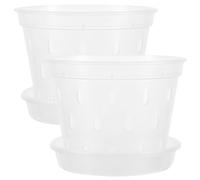 BESPORTBLE 2 Sets Flowerpot Container Clear Bark Vase Plant Pots Self Watering Pots Orchid Planting Pot Indoor Plant Pot Casserole Pot Orchid Potting Mix Nursery Pots Planter Pots Plastic