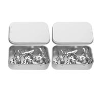 BESPORTBLE 2 Sets Guitar Finger Picks Covers With Storage Box Stainless Steel Thumb Picks Metal Finger Protectors Sleeves For Bass Banjo Ukulele Music Musical Instrument Accessories