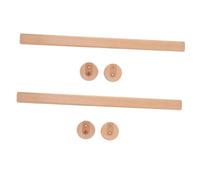 BESPORTBLE 2 Sets Heavy Duty Wooden Closet Rod with Flanges Solid Wood Wardrobe Rail for Hanging Clothes Beech Wood Pole Supports Coats Suits Secure Flange Installation for Bedroom Storage
