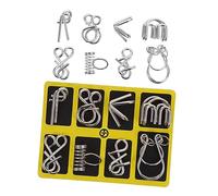 BESPORTBLE 2 Sets Intelligence Buckle Ring Puzzle Metal Disentanglement Brain Teasers with Traditional Chinese Culture Design and Handy Educational Smart Games for Adults