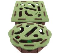 BESPORTBLE 2 Sets Interactive Cat Maze Puzzle Box Felt Construction with Safe Semi-enclosed Design Kitten Self-play for Indoor Exercise and Mental Stimulation Includes Square and Flower