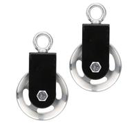 BESPORTBLE 2 Sets Lifting Pulley Silent Wheel Gym Equipment Part, Aluminum Alloy, Spring-loaded Gate, Rust-proof, for Indoor Outdoor Fitness