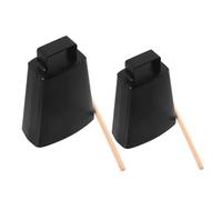 BESPORTBLE 2 Sets Metal Cowbells with Handle Noise Maker Hand Percussion Instruments with Stick for Drum Sporting Events Early Childhood Music Education