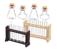 BESPORTBLE 2 Sets Mini Test Tubes Rack Set Dollhouse Experiment with Miniature Test Tubes for Dollhouse Accessories for Creative Pretend Play