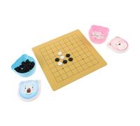 BESPORTBLE 2 Sets Miniature Go Game Board for Adorable Bear Shaped and Double Sided Line Wood Boards Portable Childrens Chess Enhancing Logic and Strategy Skills