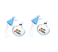 BESPORTBLE 2 Sets Pet Costume Hat Dog Birthday Hat Adjustable Fit Lightweight Photo-friendly