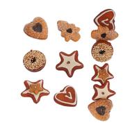 BESPORTBLE 2 Sets Realistic Fake Cookie Artificial Chocolate Biscuits in Christmas Tree Heart Star Shapes Lifelike Food Display Props for Kitchen Decor Photography and Educational Use