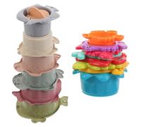 BESPORTBLE 2 sets Stacking Cups for Educational for Hand Eye Coordination Family Bonding Multi Use Bath Beach Activity for Motor Skills Development