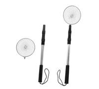 BESPORTBLE 2 Sets Stainless Steel Beach Sand Sifters with Telescopic Handles Multifunctional Outdoor Sand Scoops for Shell Collecting and Rock Sifting for Summer Beach Activities