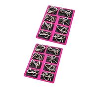 BESPORTBLE 2 Sets Stainless Steel Wire Puzzle Brain Teasers for Adults Heavy Duty Interlocking Iq Games Portable Concentration and Training Traditional Chinese Ring Challenge