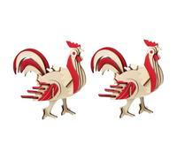 BESPORTBLE 2 Sets Wooden Rooster Puzzle Creative DIY Jigsaw Educational Plaything for Boys Enhances Perseverance and Discrimination Skills Non-deformable Material