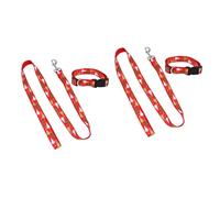 BESPORTBLE 2 Sets Xmas Dog Collar Lead Rope Pet Bandana Christmas Tree Necklace Adjustable Nylon Dog Lead