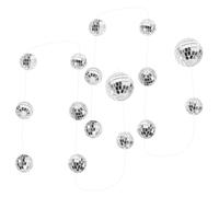 BESPORTBLE 2 Strings of Hanging Silver Mirror Disco Balls Glass Material for Party Decorations and Photo Backgrounds Suitable for Banquet and Doorways
