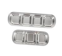 BESPORTBLE 2 x Stainless Steel Dog Feeding Cage Pets Spill Feeder for Rabbits Pet Utensil Rest Dog Plate Multi Stainless Steel Silver