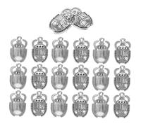 BESPORTBLE 20 Pcs Vintage Egyptian Sacred Beetle Charms for DIY Jewelry Making Antique Insect Pendants Silver Symbol of Luck Protection Elegant Crystal Design for Unique Craft Accessories