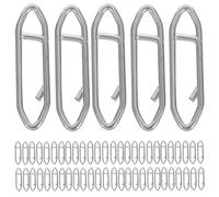 BESPORTBLE 200pcs High Strength Fishing Snap Saltwater Stainless Steel Connector Snaps Swivels Tackle Steel Clip Lure Accessories Black
