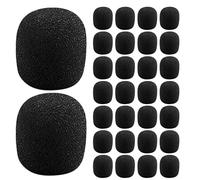 BESPORTBLE 200Pcs Mini Foam Microphone Windscreen Covers for Headset and Lavalier Mic Small Lapel Mic Sponge Filter 30X22X8Mm Black and Noise Shield
