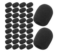 BESPORTBLE 200Pcs Mini Foam Windscreens for Headset Microphones, Small Lapel Mic Sponge Covers 30X22X8Mm Black, Windproof Microphone Foam Caps for Headset and Ear-Hook Mics in Gaming and