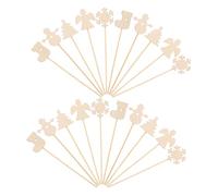 BESPORTBLE 20pcs Christmas Wooden Fairy Wands DIY Paint Crafts for Angel Snowflake Snowman Xmas Tree Designs Safe Wooden Sticks for Holiday Party Dress Up and Role Play Gifts