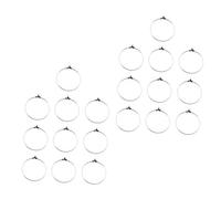 BESPORTBLE 20pcs Copper Ear Clips for DIY Earrings 25mm Silver Round Earring Hoops Jewelry Making Accessories for Women Beaded Jewelry Supplies