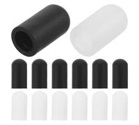 BESPORTBLE 20pcs Drumstick Protector Silicone Tips for Practice Drumstick Dampeners for Silencing Black White for Home Studio Use