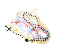 BESPORTBLE 20pcs Glow Dark Cross Pendant Necklaces Mixed Colors Plastic Faith Neck Chain Delicate Lightweight Jewelry for Stylish Everyday Wear