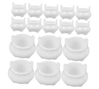 BESPORTBLE 20Pcs Halloween Mini Witch Cauldron Decorations Plastic Miniature Party Accessories for Dollhouse DIY Craft Supplies Fade Resistant White Cauldron