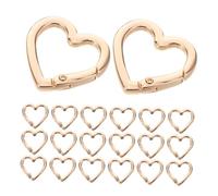 BESPORTBLE 20pcs Heart Shaped Carabiner Clips with Reliable Spring Snap Hook Lightweight Zinc Alloy Keychain Buckles for Backpack Dog Leash Water Bottle Holder Portable and Stylish