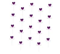 BESPORTBLE 20Pcs Heart Wings Cake Inserts Random Color Angel Wings Cupcake Picks Festive Decoration for Birthday Wedding Shower Thanksgiving Parties Random Color