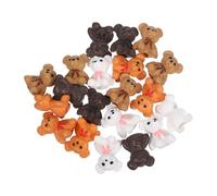 BESPORTBLE 20pcs Mini Bear Figurines Plastic Miniature Wildlife Figures for Fairy Gardens Desk Decoration Stain-resistant Tiny Dollhouse Animals for Birthday Cake Toppers and Micro Landscape