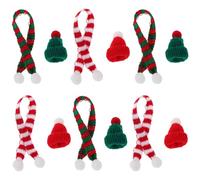 BESPORTBLE 20pcs Mini Christmas Scarves and Hats Set Santa Hats and Snowman Accessories for DIY Crafts Bottle Covers Holiday Decorations for Festive Projects