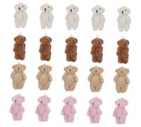 BESPORTBLE 20pcs Mini Plush Bears Bulk Small Stuffed Animal Soft Tiny Bear Dolls for DIY Keychain Shower Birthday Wedding Party Favors