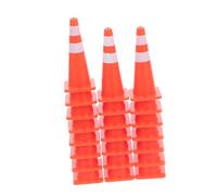 BESPORTBLE 20Pcs Mini Traffic Cones for Road Signs Educational Early Learning for Construction Themed Party Favors Plastic Simulation Road Barriers