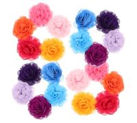 BESPORTBLE 20pcs Multi Color Chiffon Flower Dog Collar Accessories Lightweight Colorfast Pet Bow Tie Charms for Cats Puppies Fit Stylish Grooming Party Use