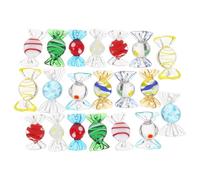 BESPORTBLE 20pcs Murano Glass Candy: Retro Decorative Glass Candy Vintage Baubles Decor Artificial Sweet Display for Christmas Party Wedding Events Holiday and Festivals