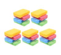 BESPORTBLE 20pcs Natural Compressed Dishwashing Sponges Set - Reusable Non-Scratch Kitchen Scrubber Pads in Yellow, Blue, Green, Pink - 11x7x2cm Household Cleaning Supplies for Plates