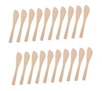 BESPORTBLE 20pcs Natural Wood Dumpling Filling Spoons with Dough Back Side Multi Function Spreaders for Jam Face Mask Application Eco Friendly Kitchen Utensils
